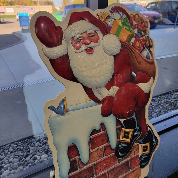 Vintage Christmas Santa Claus Chimney Toys Vacuform Yard Decor 35x24 Light Up - Picture 5 of 6